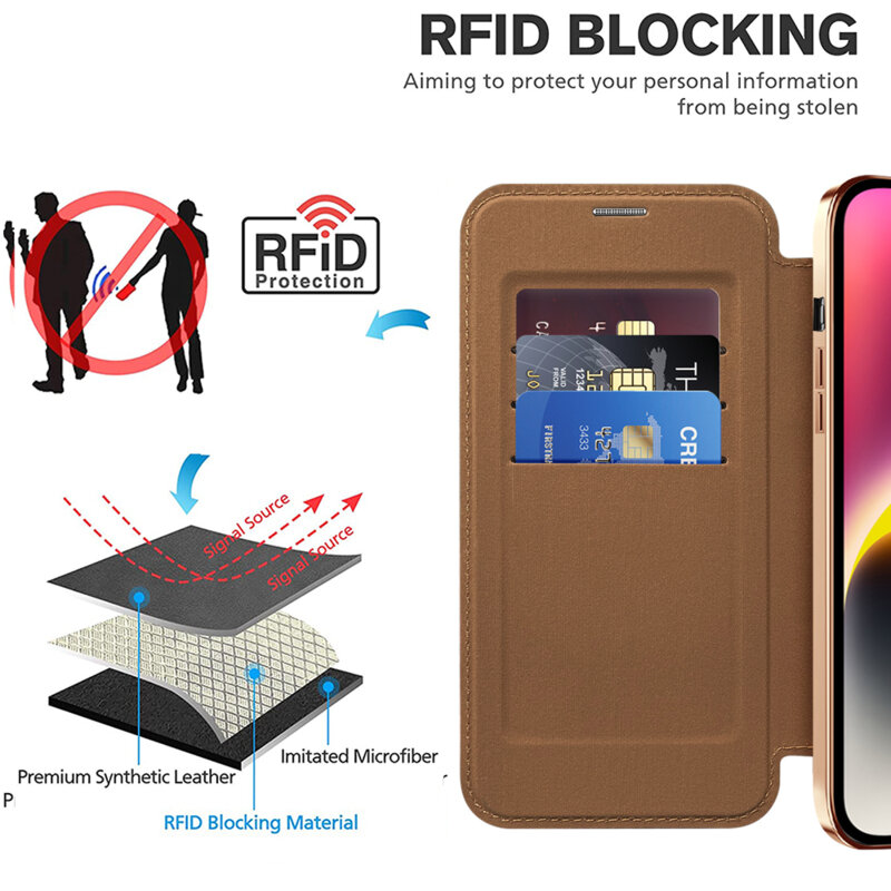 Husa iPhone 14 Plus Techsuit SmartMag Book Case, maro