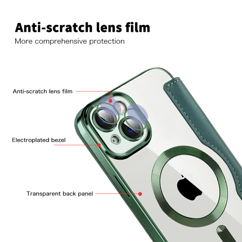 Husa iPhone 14 Plus Techsuit SmartMag Book Case, verde