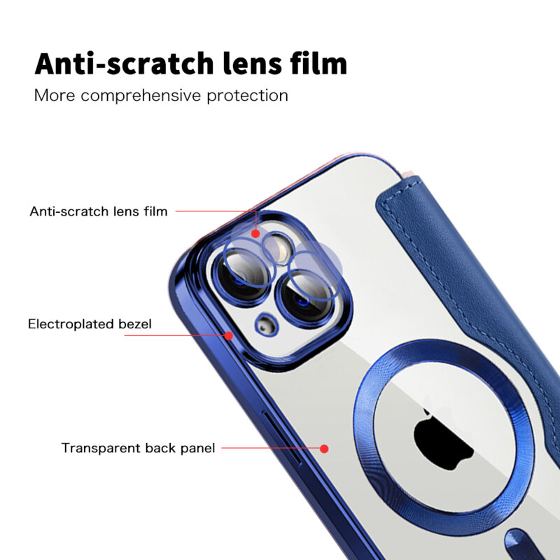 Husa iPhone 14 Plus Techsuit SmartMag Book Case, albastru