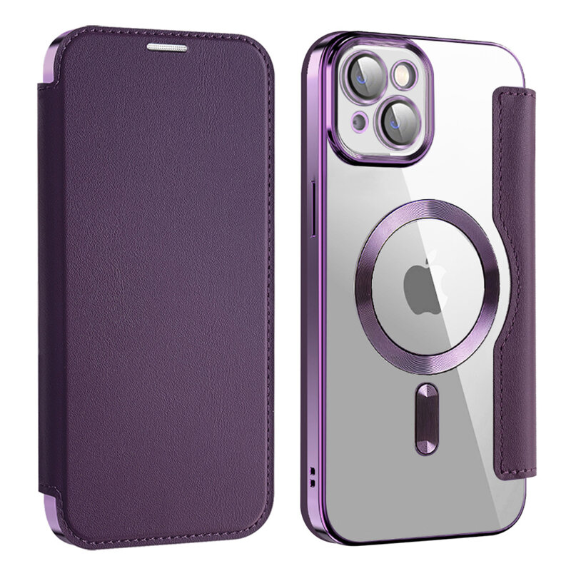 Husa iPhone 14 Plus Techsuit SmartMag Book Case, mov