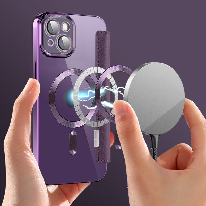 Husa iPhone 14 Plus Techsuit SmartMag Book Case, mov