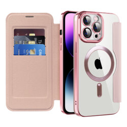Husa iPhone 14 Pro Max Techsuit SmartMag Book Case, roz