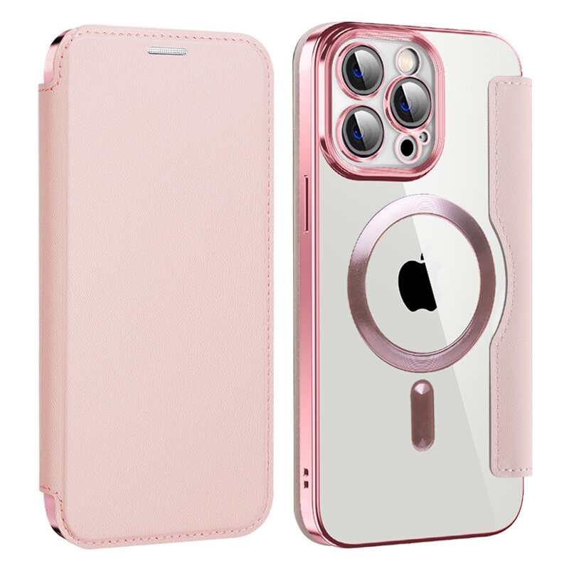 Husa iPhone 14 Pro Max Techsuit SmartMag Book Case, roz