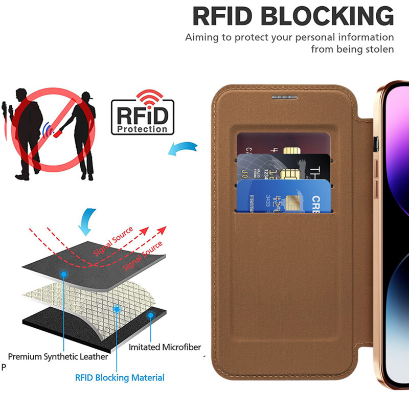 Husa iPhone 14 Pro Max Techsuit SmartMag Book Case, maro