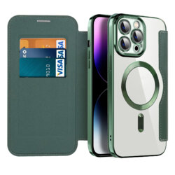 Husa iPhone 14 Pro Max Techsuit SmartMag Book Case, verde