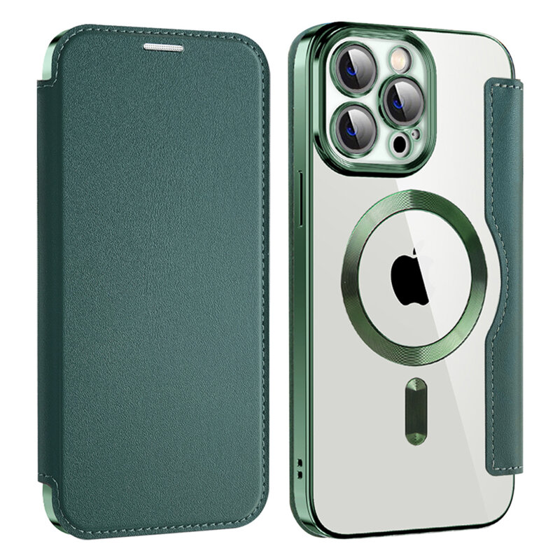 Husa iPhone 14 Pro Max Techsuit SmartMag Book Case, verde