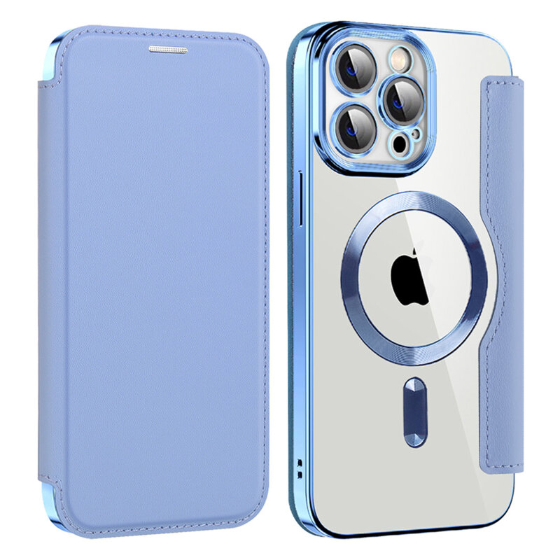 Husa iPhone 14 Pro Max Techsuit SmartMag Book Case, bleu