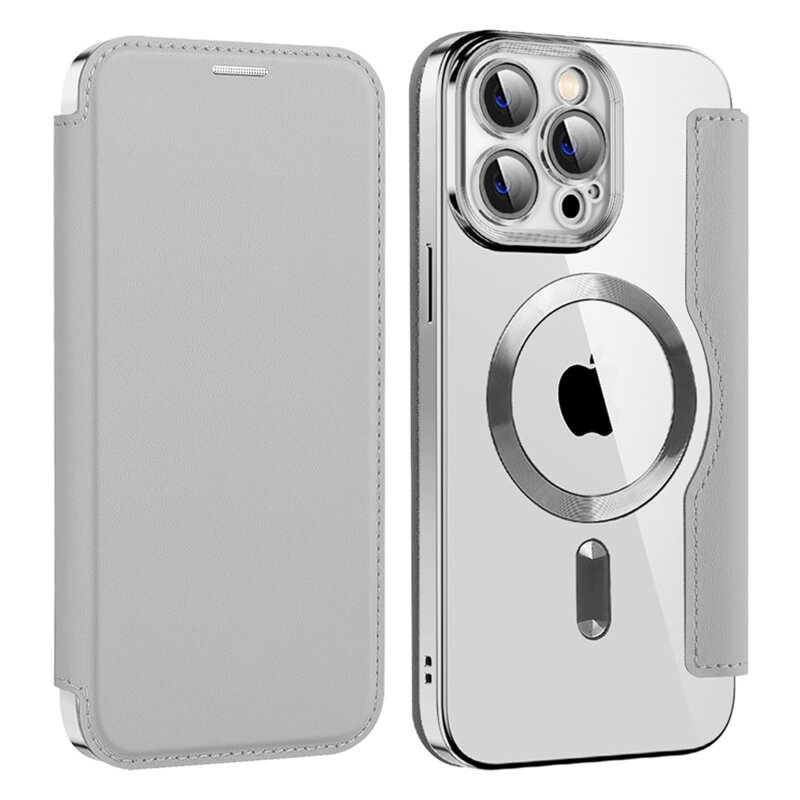 Husa iPhone 14 Pro Max Techsuit SmartMag Book Case, gri