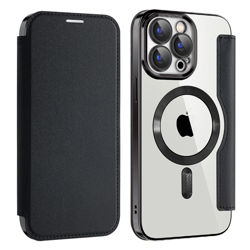 Husa iPhone 15 Pro Techsuit SmartMag Book Case, negru