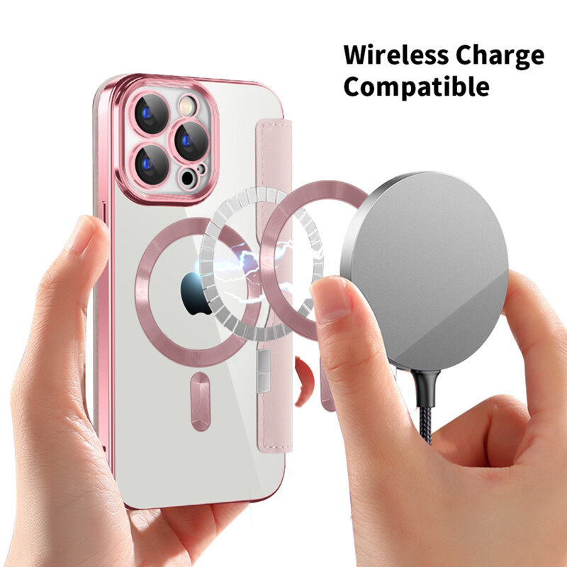 Husa iPhone 15 Pro Techsuit SmartMag Book Case, roz