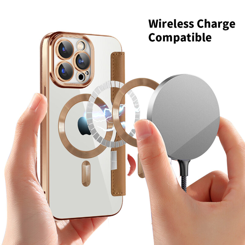 Husa iPhone 15 Pro Techsuit SmartMag Book Case, maro