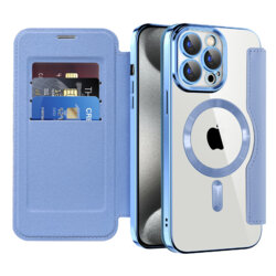 Husa iPhone 15 Pro Techsuit SmartMag Book Case, bleu