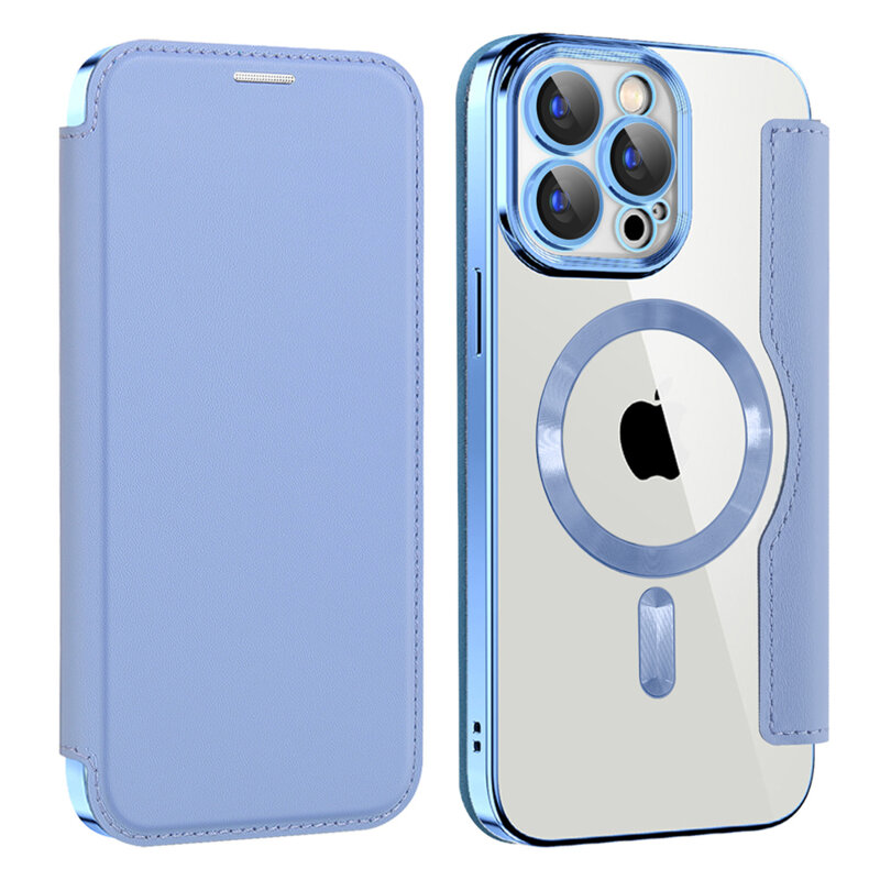 Husa iPhone 15 Pro Techsuit SmartMag Book Case, bleu