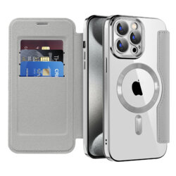 Husa iPhone 15 Pro Techsuit SmartMag Book Case, gri