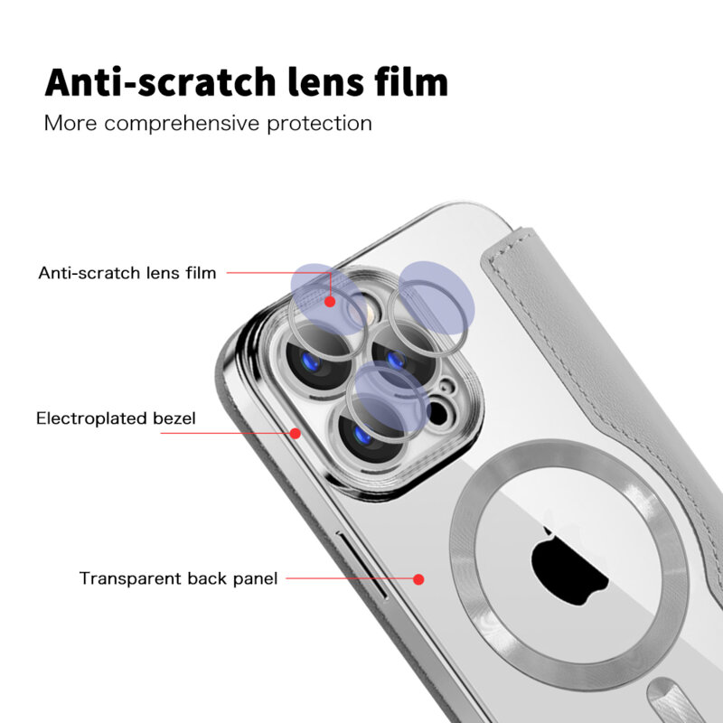 Husa iPhone 15 Pro Techsuit SmartMag Book Case, gri