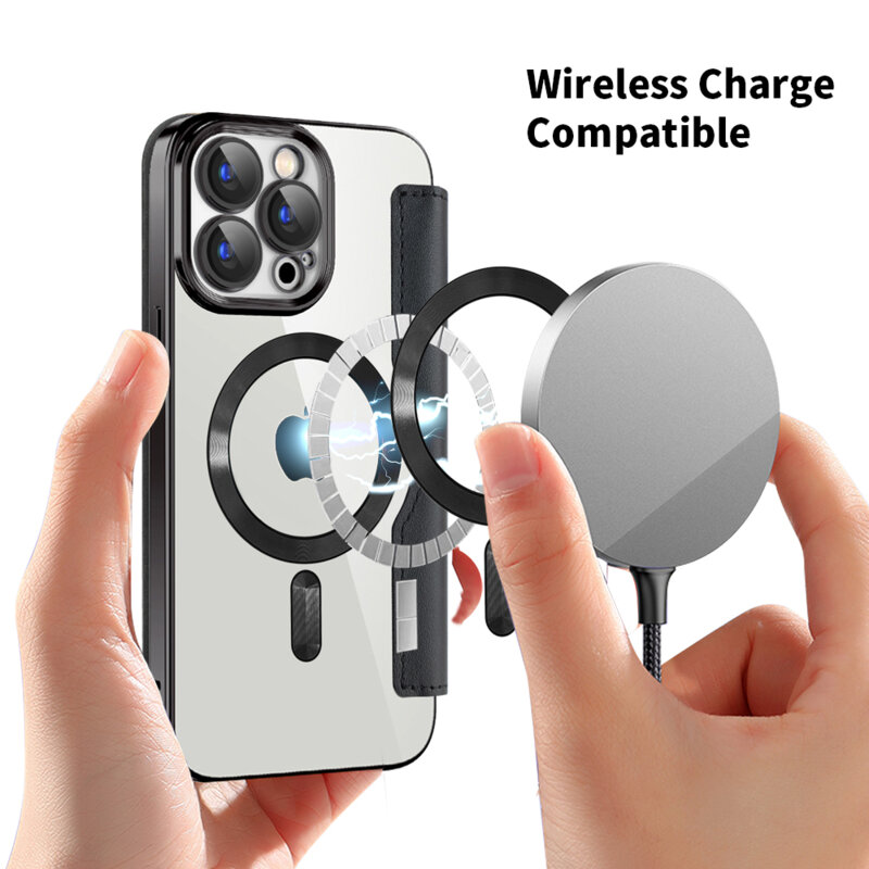 Husa iPhone 15 Pro Max Techsuit SmartMag Book Case, negru