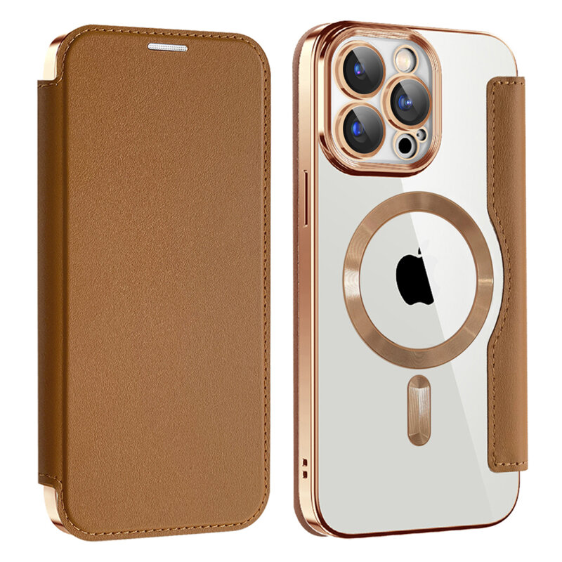 Husa iPhone 15 Pro Max Techsuit SmartMag Book Case, maro