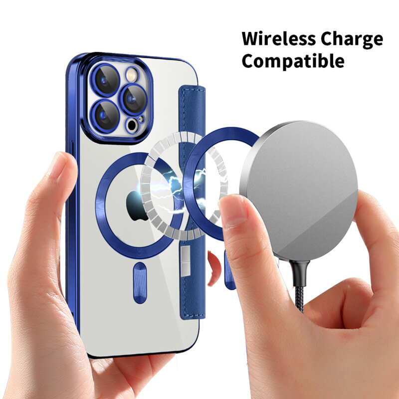 Husa iPhone 15 Pro Max Techsuit SmartMag Book Case, albastru