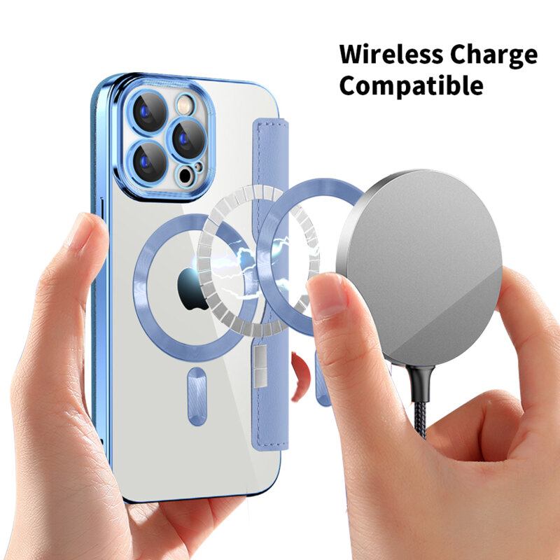 Husa iPhone 15 Pro Max Techsuit SmartMag Book Case, bleu