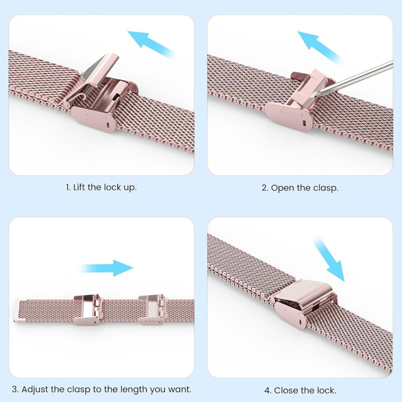 Curea Xiaomi Mi Band 8 Techsuit, roz auriu, W022