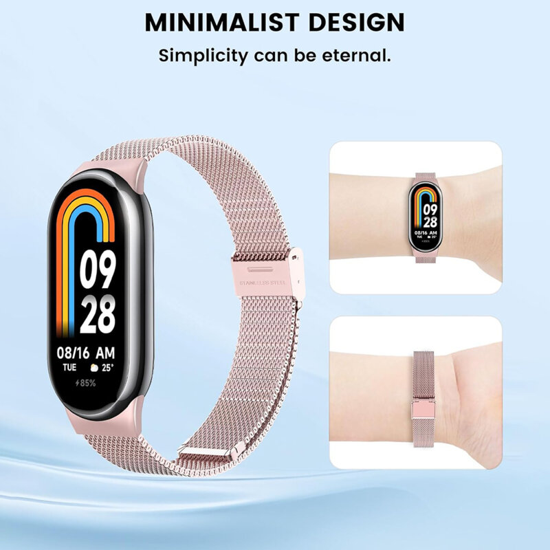 Curea Xiaomi Mi Band 8 NFC Techsuit, roz auriu, W022