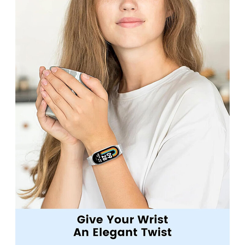 Curea Xiaomi Mi Band 8 Techsuit, argintiu, W022