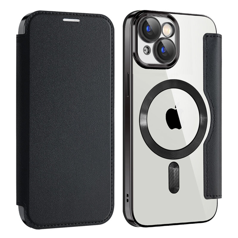 Husa iPhone 15 Techsuit SmartMag Book Case, negru