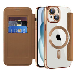 Husa iPhone 15 Techsuit SmartMag Book Case, maro