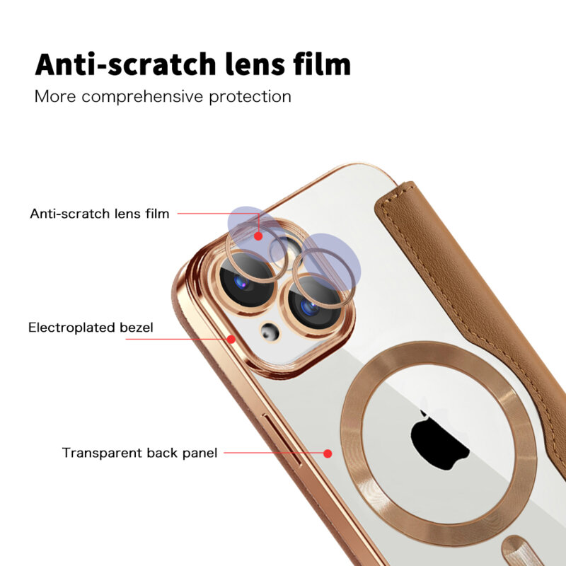 Husa iPhone 15 Techsuit SmartMag Book Case, maro