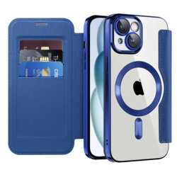 Husa iPhone 15 Techsuit SmartMag Book Case, albastru