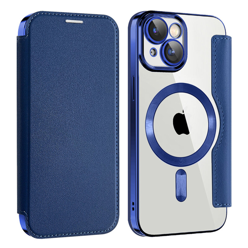 Husa iPhone 15 Techsuit SmartMag Book Case, albastru