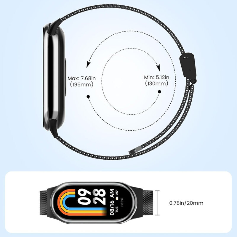 Curea Xiaomi Mi Band 8 Techsuit, negru, W022