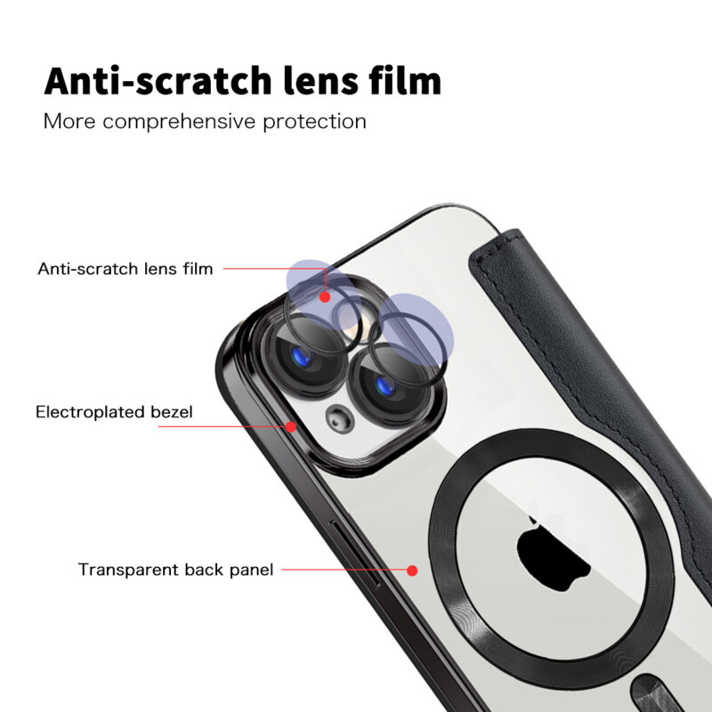 Husa iPhone 15 Plus Techsuit SmartMag Book Case, negru