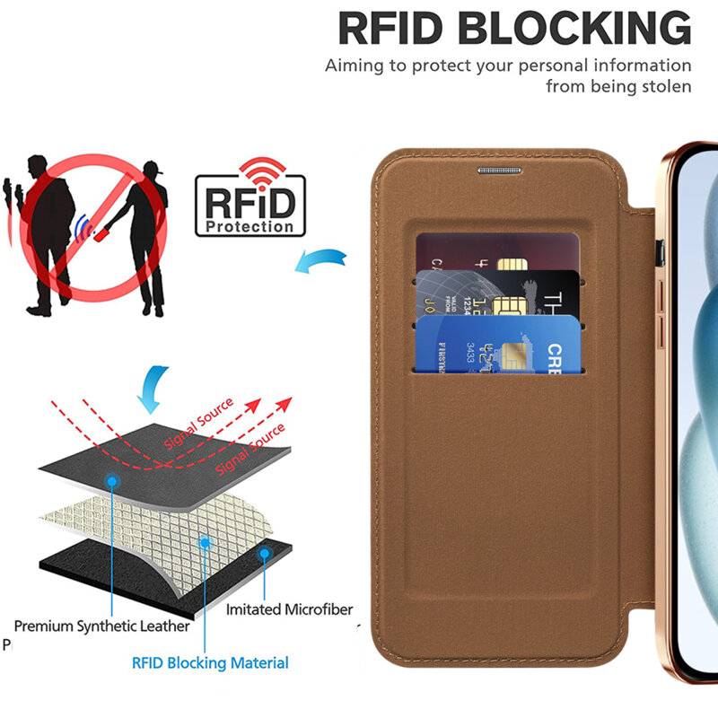 Husa iPhone 15 Plus Techsuit SmartMag Book Case, maro