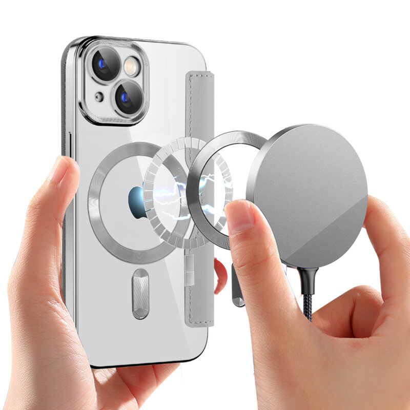 Husa iPhone 15 Plus Techsuit SmartMag Book Case, gri