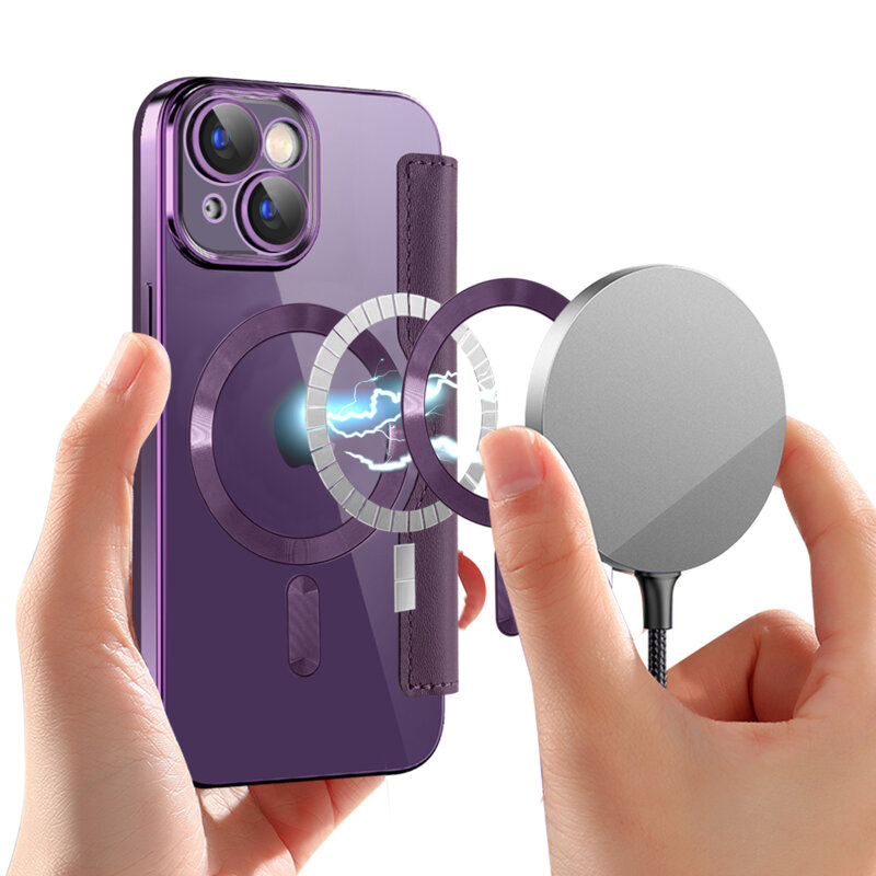 Husa iPhone 15 Plus Techsuit SmartMag Book Case, mov