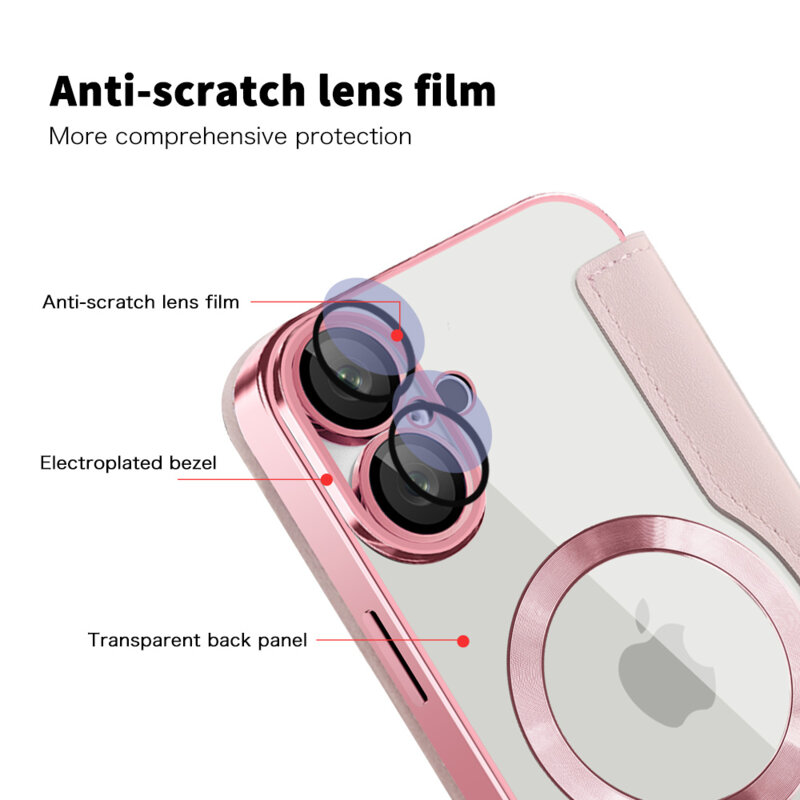Husa iPhone 16 Techsuit SmartMag Book Case, roz