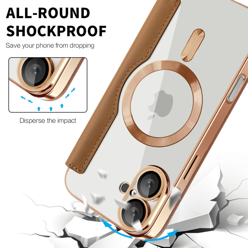 Husa iPhone 16 Techsuit SmartMag Book Case, maro