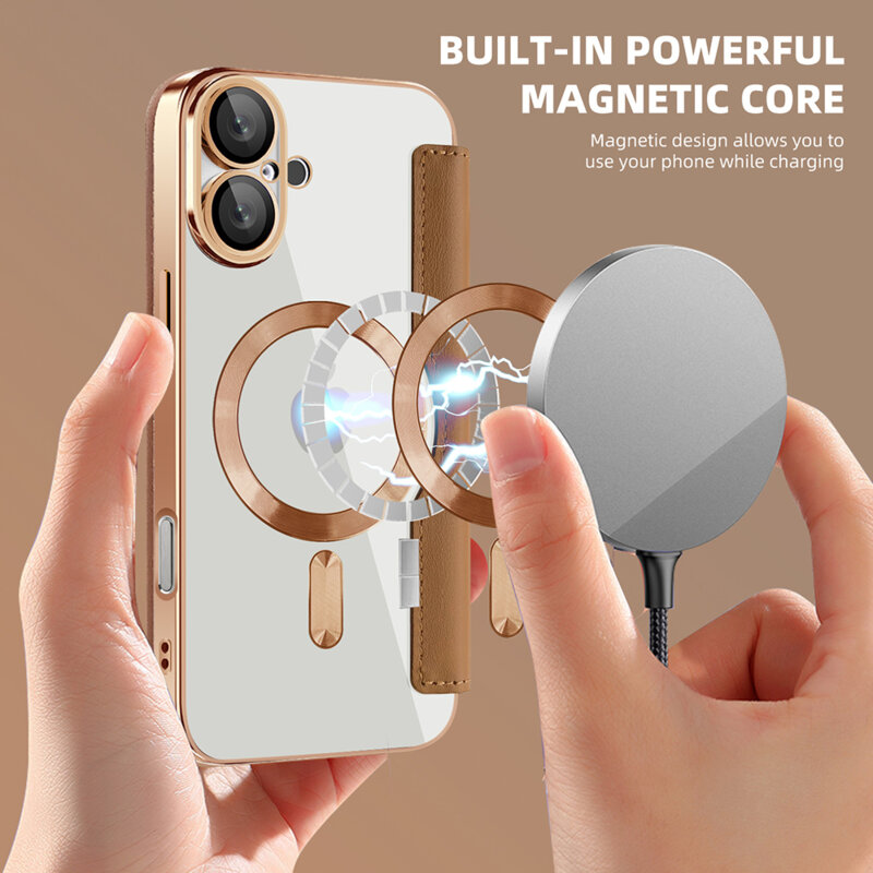 Husa iPhone 16 Techsuit SmartMag Book Case, maro