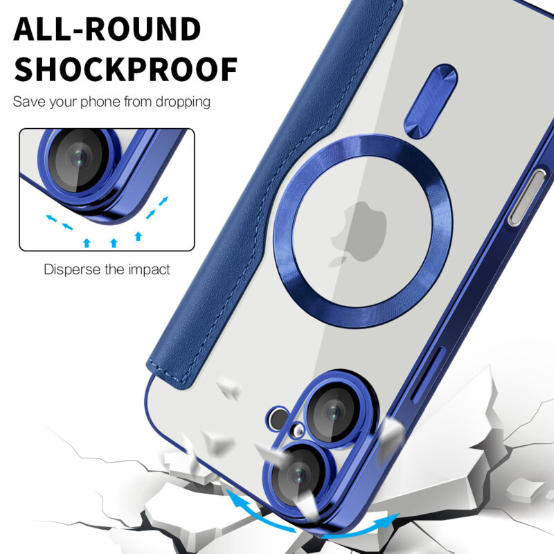 Husa iPhone 16 Techsuit SmartMag Book Case, albastru