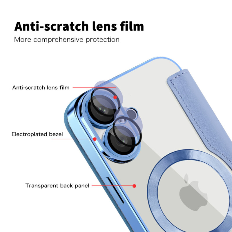 Husa iPhone 16 Techsuit SmartMag Book Case, bleu