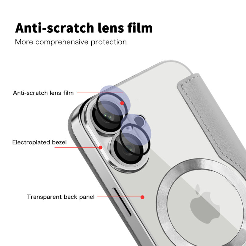 Husa iPhone 16 Techsuit SmartMag Book Case, gri