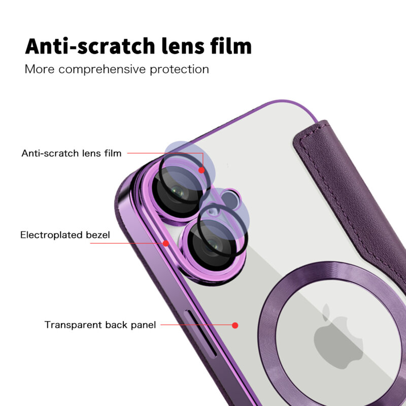 Husa iPhone 16 Techsuit SmartMag Book Case, mov