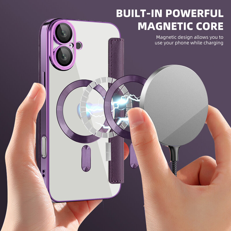 Husa iPhone 16 Techsuit SmartMag Book Case, mov
