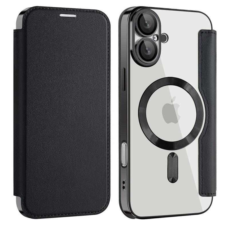 Husa iPhone 16 Plus Techsuit SmartMag Book Case, negru