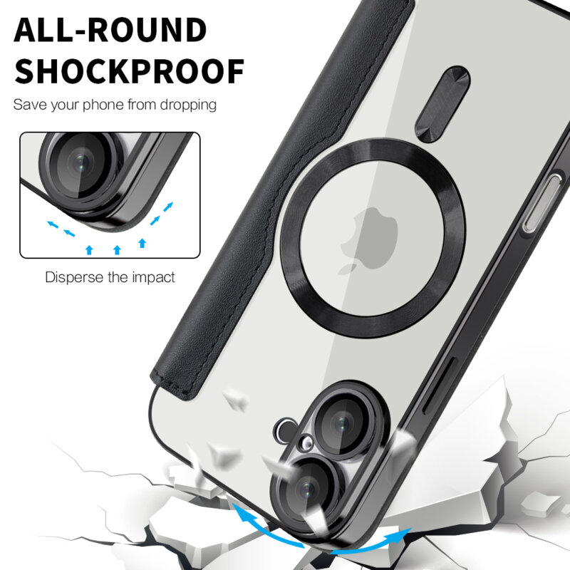 Husa iPhone 16 Plus Techsuit SmartMag Book Case, negru