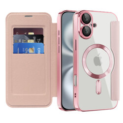 Husa iPhone 16 Plus Techsuit SmartMag Book Case, roz