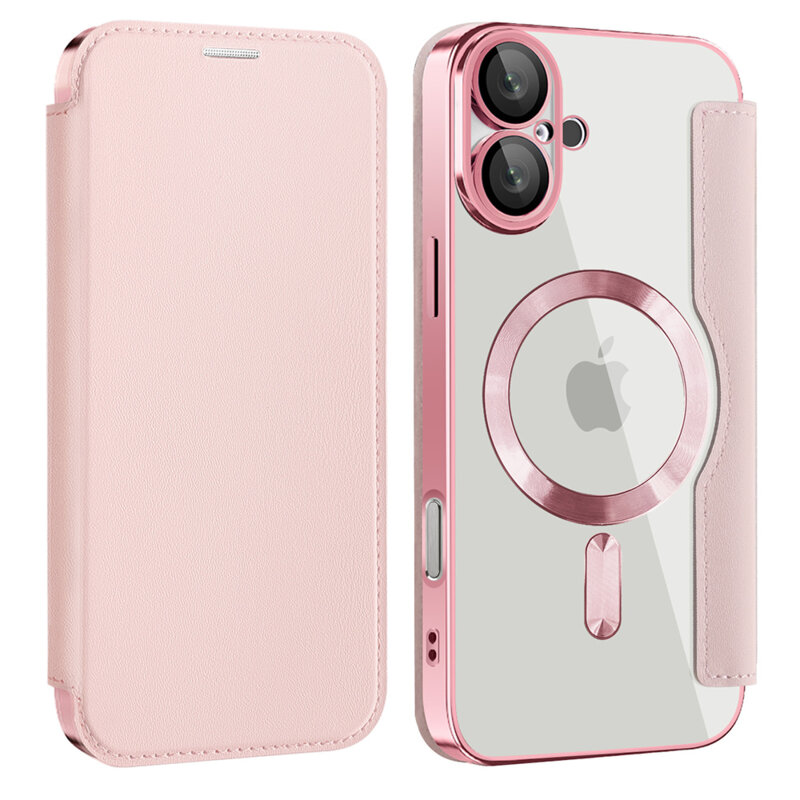 Husa iPhone 16 Plus Techsuit SmartMag Book Case, roz