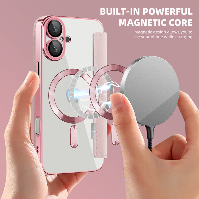 Husa iPhone 16 Plus Techsuit SmartMag Book Case, roz