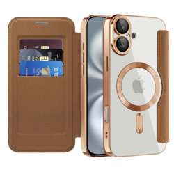Husa iPhone 16 Plus Techsuit SmartMag Book Case, maro